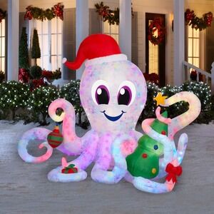 Holiday Living 6ft Octopus Lighted‎ Christmas Airblown Inflatable Yard Decor NEW